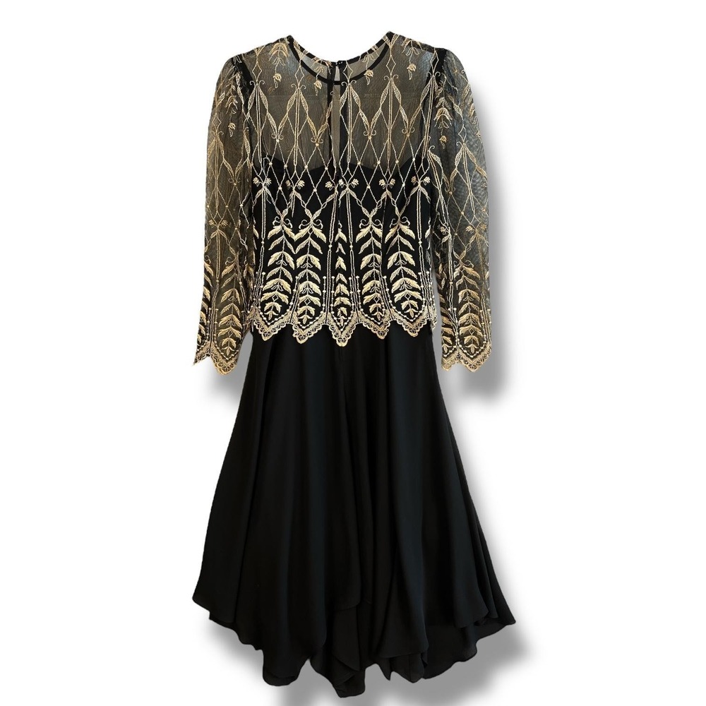 Cachet by‎ Bari Protas Dress Womens 6 Black Holiday Party Dress